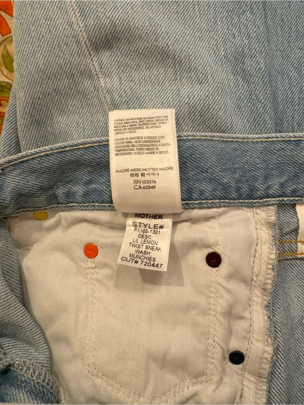 MOTHER Snacks Lil Lemon Twist Jeans NWOT - Picture 12 of 12